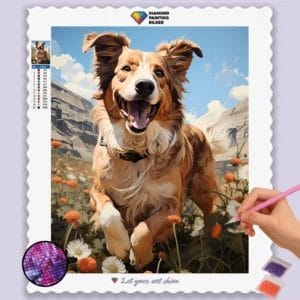 Happy Dog in Spring