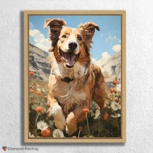 Happy Dog in Spring