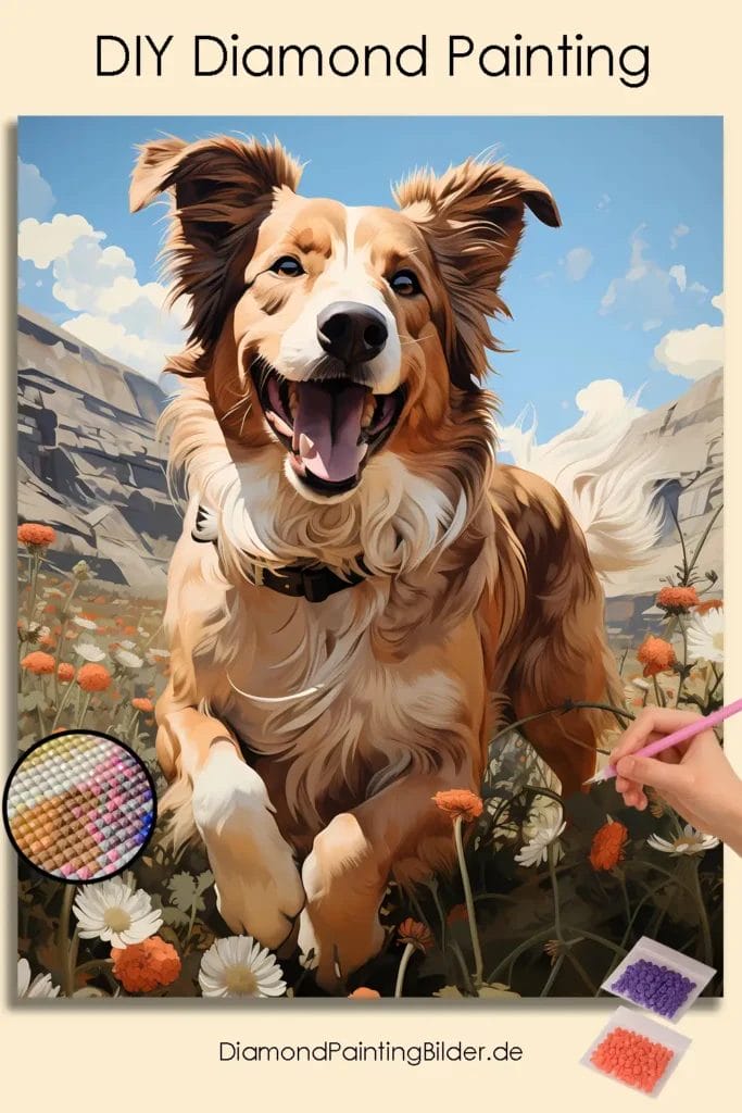 Happy Dog in Spring