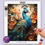 Colorful Flowers and Peacock