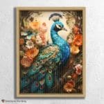 Colorful Flowers and Peacock