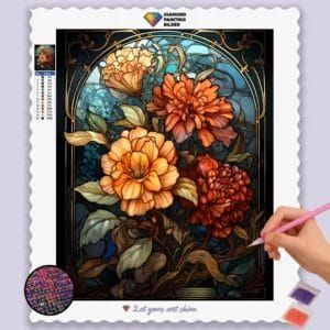 Colorful Flowers Stained Glass