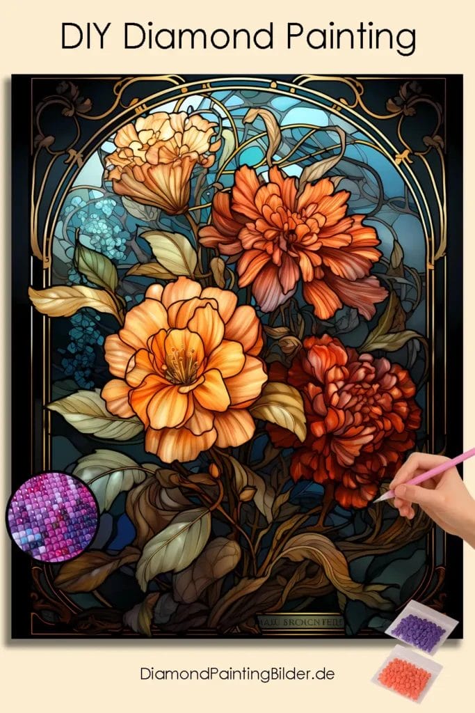 Colorful Flowers Stained Glass