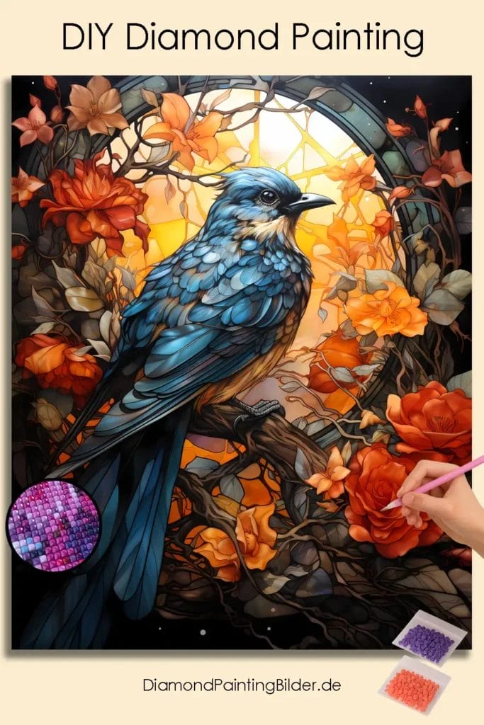 Colorful Bird Stained Glass