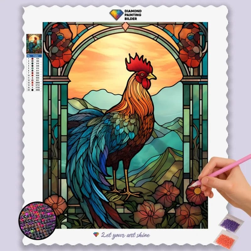 The Cock Stained Glass