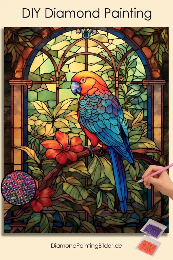Shy Parrot Stained Glass