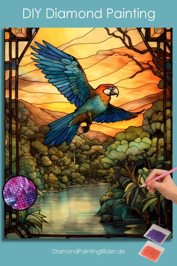 Beautiful Parrot Stained Glass