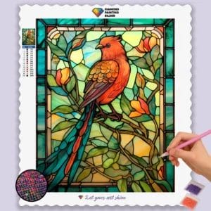 Colorful Sparrow Stained Glass