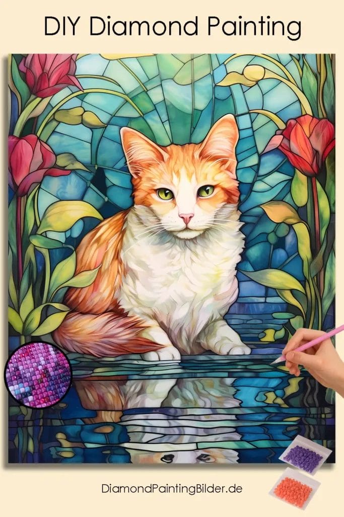 Cute Cat Stained Glass