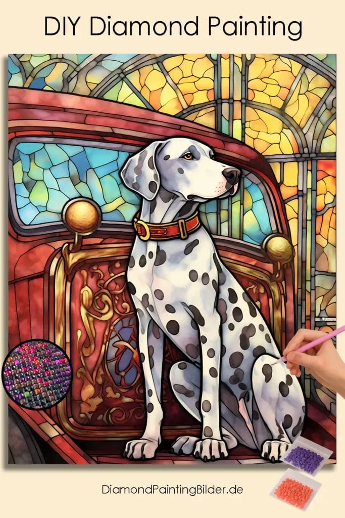 Dalmatian Dog Stained Glass
