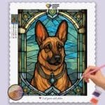 German Shepherds Stained Glass