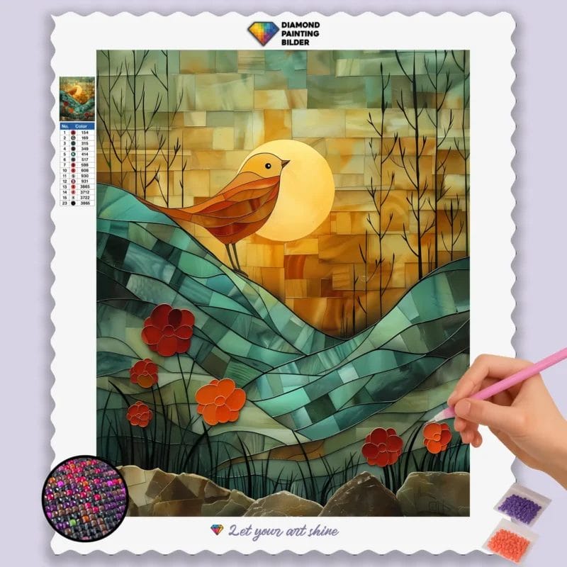 Abstract Bird on Mountains