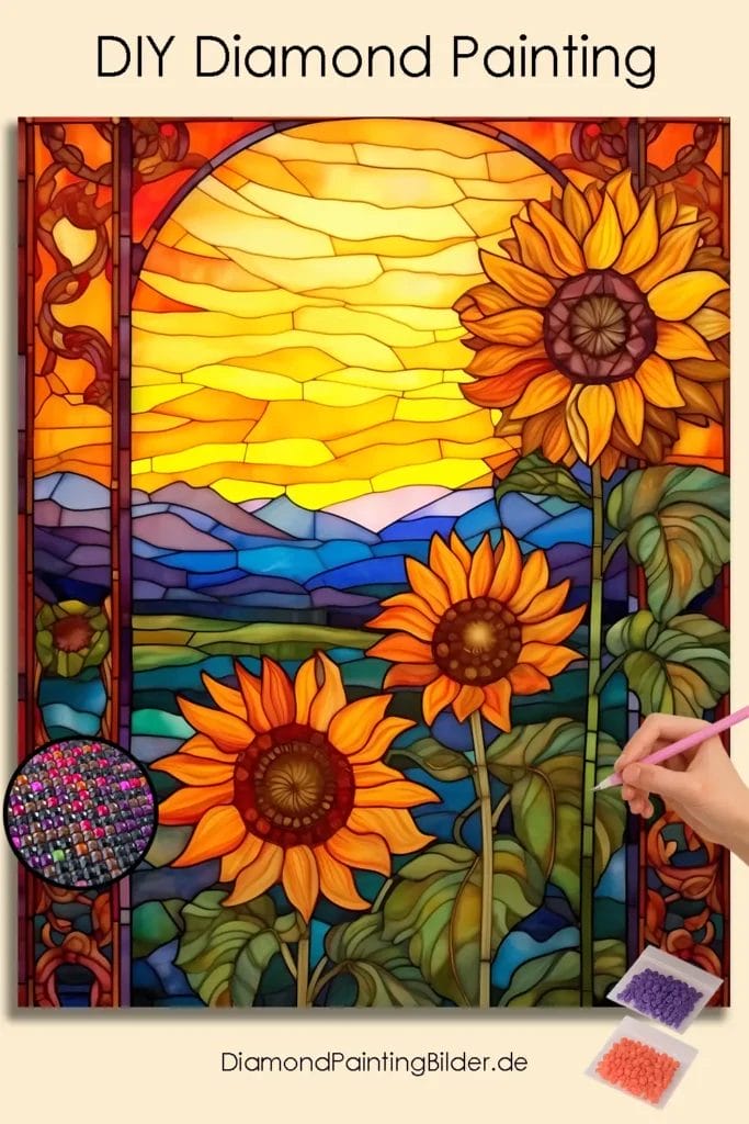 Amazing Sunflowers Stained Glass
