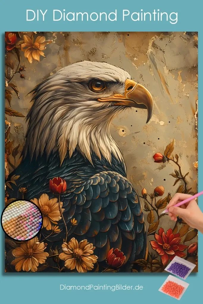 Eagle and Flowers