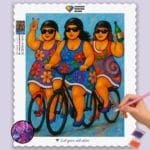Vibrant_Cycling_Trio_in_Dresses