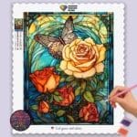 Rose and Butterfly Stained Glass