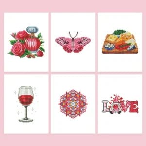 Rosarote Träume Kollektion - Mini Diamond Painting (6er-Set)