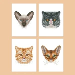 Süße Kätzchen - Mini Diamond Painting (4er-Set)