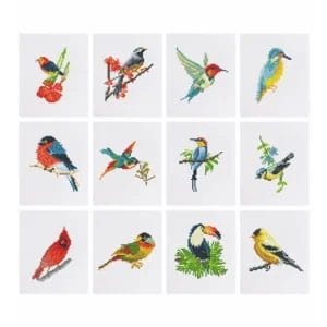 Gefiederte Freunde Kollektion - Mini Diamond Painting (12er-Set)