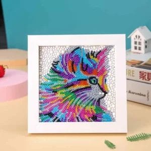 Regenbogen-Katze - Diamond Painting für Kinder