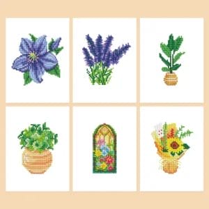 Farbenpracht Botanik - Mini Diamond Painting (6er-Set)