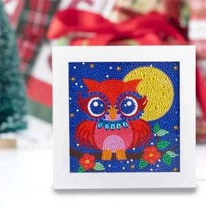 Regenbogen-Eule - Diamond Painting für Kinder