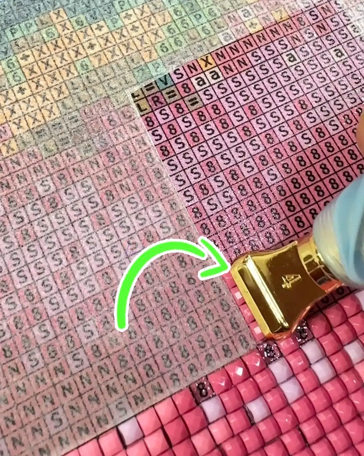 Place the diamonds on the canvas